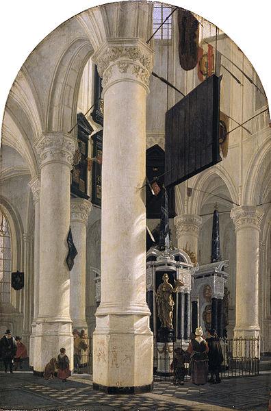 unknow artist The tomb of Willem I in the Nieuwe Kerk in Delft oil painting picture